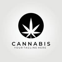diseño de ilustración vectorial del logotipo de la hoja de cannabis, concepto de logotipo vintage vector