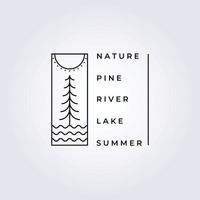 Nature, pine tree, river logo vector illustration design graphic , abstract logo