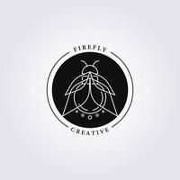 logotipo de insecto creativo, diseño de ilustración de vector de logotipo de luciérnaga