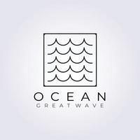 ocean wave logo vector illustration design, great and small wave