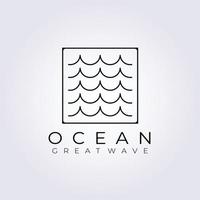 ocean wave logo vector illustration design, great and small wave