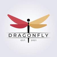 Dragonfly logo vector ilustración diseño gráfico, hermosa especie logo