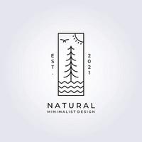 naturaleza, pino, lago logotipo vector ilustración diseño gráfico, logotipo abstracto