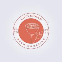lotus head , blossom flower logo vector illustration design