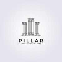 diseño de ilustración de vector de logotipo de pilar de línea simple