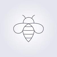 simple line art hornet bee logo icon symbol sign vector illustration design graphic