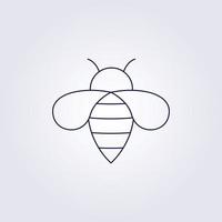 línea simple arte hornet abeja logo icono símbolo signo vector ilustración diseño gráfico