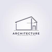construcción arquitectura minimalista edificio logo línea arte vector ilustración diseño