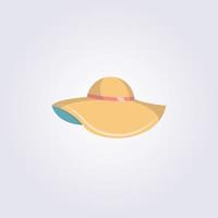 sombrero único aislado ilustración vectorial sombrero de playa 3d, diseño plano