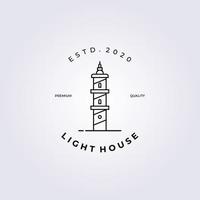 Lighthouse tower logo vector illustration design, line art