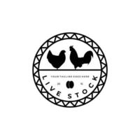 livestock logo vector illustration design , rooster chicken logo , farm he logo