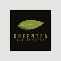 diseño de ilustración de vector de logotipo de té verde