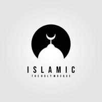 islamic mosque logo vector , muslim illustration design