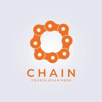 Circle chain logo vector illustration design, bicycle service, rent logo