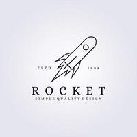 simple line rocket logo art vector illustration design launch icon symbol template