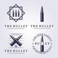 set and bundle of bullet icon symbol logo, isolated bullet brand icon circle badge vector illustration design