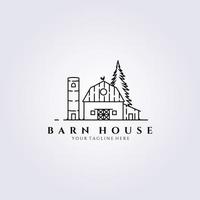 Barn house logo line art vector illustration design, vintage