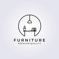 Furniture logo vector illustration design, furniture emblem, badge , simple logo ,  element