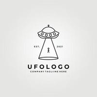 ufo line art logo, alien logo vector illustration design graphic