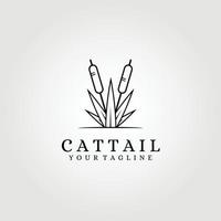 cattail logo cattails vector illustration design graphic template monoline concept