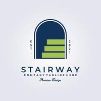 stair way , door access , entrance logo vector illustration design