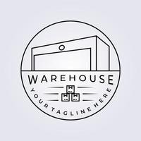 warehouse building concept logo icon symbol vector illustration design