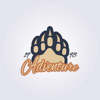 apparel predator footprint logo vector illustration design vintage bear , lion, tiger, panda