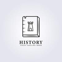 3d book castle storytelling logo vector illustration design