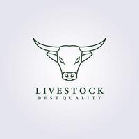 simple head cow cattle logo livestock icon symbol vector illustration design