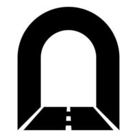 Subway tunnel with road for car icon black color vector