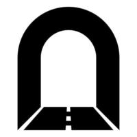 túnel subterráneo con carretera para icono de coche color negro vector