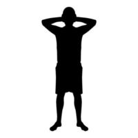 Man covering his ears silhouette front view vector