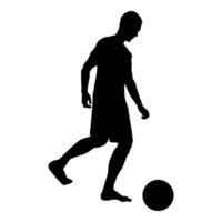 Man kicks the ball silhouette Soccer player vector