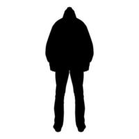 Man in the hood concept danger silhouette back