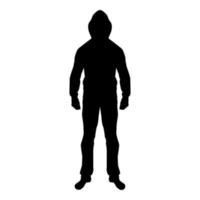 Man in the hood concept danger silhouette front vector