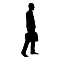 Businessman with briefcase step forward Man with vector