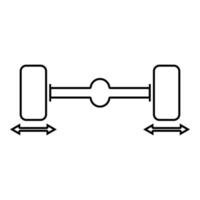 arreglar las ruedas del coche icono del equilibrador de ruedas de la computadora negro vector