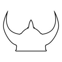 icono de casco vikingo ilustración en color negro vector