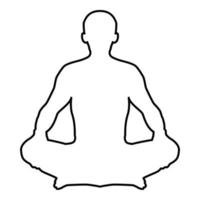 Man in pose lotus Yoga pose Meditation position vector