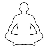 Man in pose lotus Yoga pose Meditation position vector