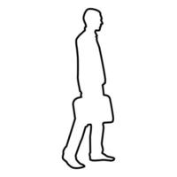 Businessman with briefcase step forward Man with vector