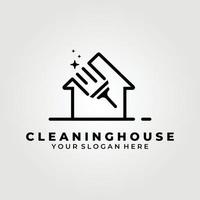 cleaning house, service logo vector illustration deign graphic, glass house cleaning