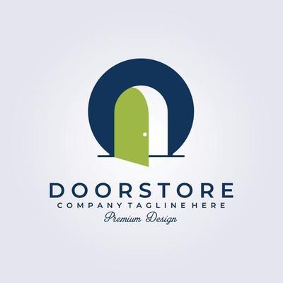 door shop, company, business, store home made logo  vector illustration design