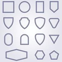 set bundle collection badge shape various logo icon vector symbol illustration design line art frame list