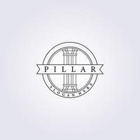 badge minimalist line pillar logo vector illustration design