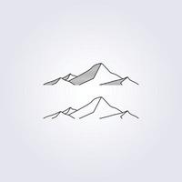 simple mountain line illustration icon logo template background vector design