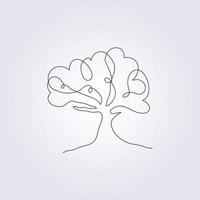 Fondo de plantilla de símbolo de logotipo de icono de ilustración de vector de árbol continuo