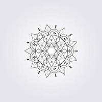 abstract of mandala illustration icon symbol vector line art graphic design contain triangle flower growth and seed