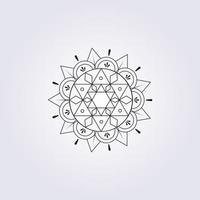 resumen de mandala ilustración icono símbolo vector línea arte diseño gráfico contiene triángulo flor crecimiento y semilla