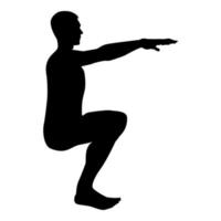 Crouching Man doing exercises crouches squat vector